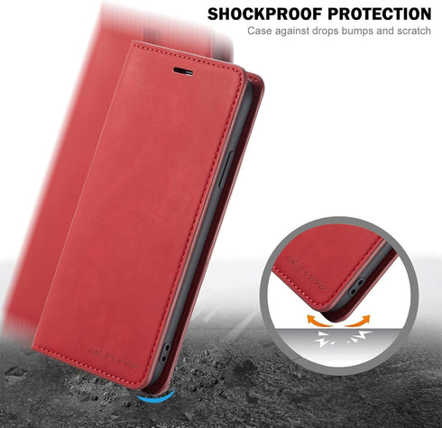 QLTYPRI for Samsung Galaxy A13 5G Case, Premium PU Leather Cover TPU Bumper with Card Holder Kickstand Hidden Magnetic Adsorption Shockproof Flip ...