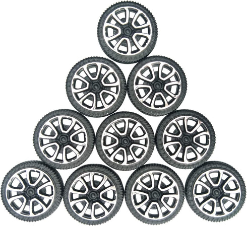 EUDAX 30mmx9mm Plastic Roll 2mm Dia Shaft Toys Wheel and 2mmx100mm STEM Shaft Round Rod Axles for DIY Toy RC Car Truck Boat Helicopter Model Part ...