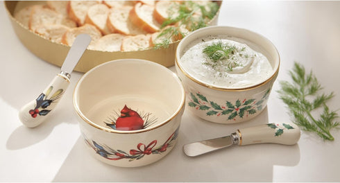 Lenox 804420 Hosting The Holidays Dip Bowl & Spreader, Christmas...