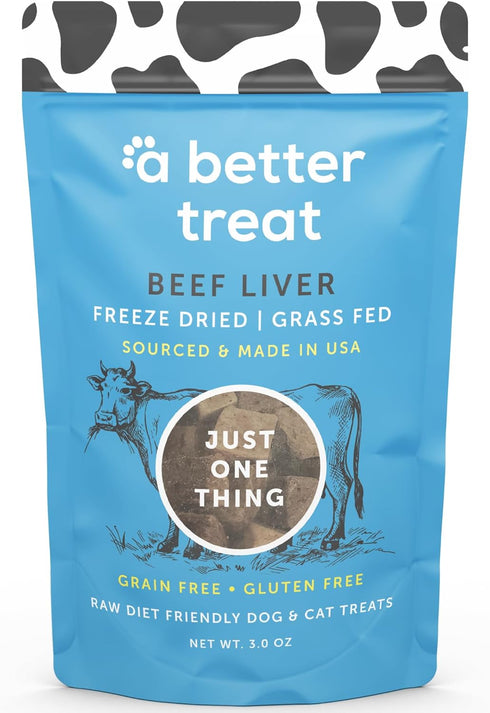 A Better Treat – Freeze Dried Beef Dog Treats, Grass Fed, Beef Liver Single Ingredient | Natural, Healthy, High Value | Gluten Free, Grain Free, H...