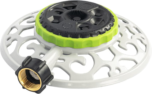 Hourleey Adjustable Turret Metal Sprinkler, 8 Mode Fixed Lawn Sprinkler for Yard with Hose Quick Connect Product Adapter for Garden Watering Irrig...