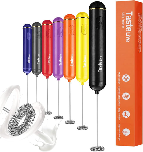Handheld Milk Frother, Battery Operated Electric Foam Maker and Mixer for Drinks (Black)...
