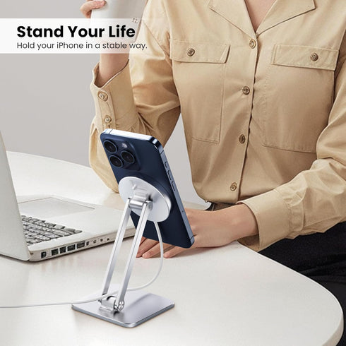 CreaDream Phone Stand for MagSafe Charger, Foldable Adjustable Charging Stands Holder for Desk, Compatible with iPhone 15 14 13 12 Pro Max, Pro, P...