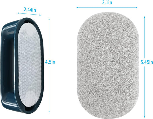 4TH Griddle Cleaning Kit Compatible with Blackstone, Non-Scratch Scouring Utensils-5 Scrubber Pads and 1 Handle for Kitchen/Grill & BBQ (Dark Blue...