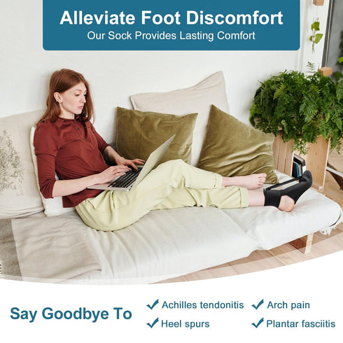 Plantar Fasciitis Night Splint Sock, Gentle Foot Support for Pain Relief and Healing, Sleeping, Achilles Tendonitis, Foot Drop, Heel Pain (Medium)...
