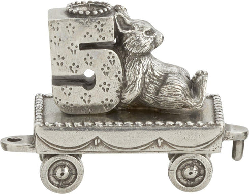 DANFORTH – Birthday Train Candleholder (5- Bunny) – Handcasted Pewter Birthday Party Decorations - Made in USA...