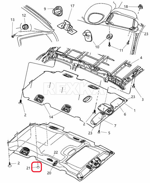 Rexka 30pcs Interior Roof Headliner Retainer Clip Fastener Compatible with Chrysler TY98TL2-AA Caravan Town Country Voyager Mini-Vans...