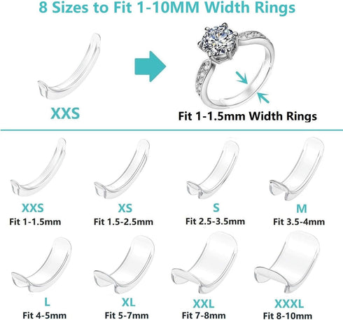 Feramox Invisible Ring Size Adjuster for Loose Rings Ring Adjuster Sizer Fit Any Rings Ring Guard Spacer (Clip-ON, 8 PCS)...