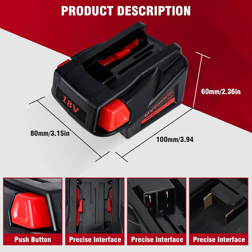 for Milwaukee M18 Battery Adapter convert for Milwaukee V18 48-11-2200 48-11-2230 Converter Power Tool...