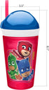 Zak Designs PJ Masks ZakSnak All-In-One Drink Tumbler + Snack Container For Toddlers – Spill-proof 4oz Snack Container Screws Securely Onto 10oz T...