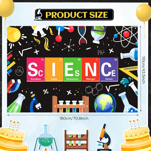 Science Party Banner Decorations Black Mad Sciencist Birthday Party Banner for Boy Girl Kid Decorations Laboratory Party Sign Little Fun Scientist...