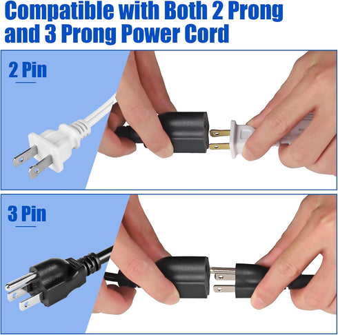 4 Outlet Power Cord, NEMA 5-15P to 5-15R 3 Prong 1 to 4 Y Splitter US AC Male and Female Power Cable SJT 16AWG Outlet Saver, 4 Way Extension Cord ...