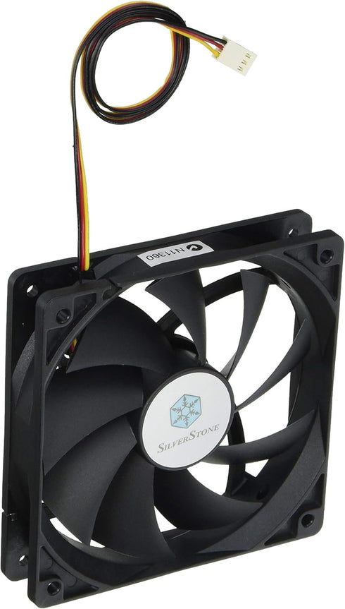 Silverstone Tek 120mm High Airflow and Less Noise with 9-Bladed Design Computer Case Fan Cooling, Clear FN121-P...