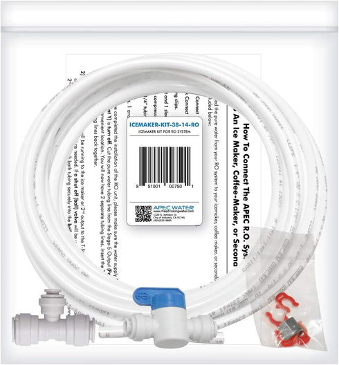 APEC Water Systems ICEMAKER-KIT-38-14-RO Ice Maker Kit for Reverse Osmosis System with Upgraded 3/8" Output (RO-Hi Model), Refrigerator & Water Fi...