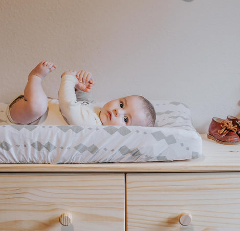 Changing Pad Cover - Cradle Sheets Fits Baby Mattress Sheet 36" X 18 - Unisex Grey Sage Diamond - 2 Pack Set...