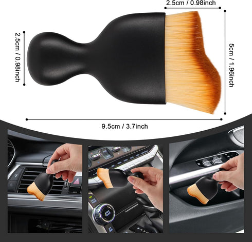 Mini Side Mirror Squeegee + Car Cleaning Brush, 2PCS Small Car Tools Kit, Car Essentials for Women Men Teens, New Car Must Haves Things, Car Truck...
