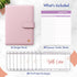 SOUL MAMA Budget Binder with Zipper Envelopes - Pink Money Organizer for Cash, A6 Binder Cash Envelopes for Budgeting, Money Saving Binder with Ro...