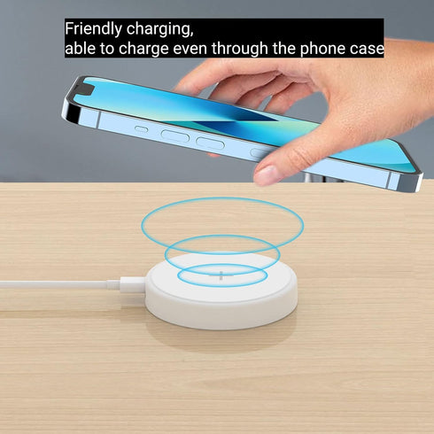 YALANDER 15W Magnetic Wireless Charger for iPhone 14/13/12 Pro Max/Mini/Plus, Qi Fast Charging Pad for Samsung & Qi-Enabled Smart Phones,Travel Es...
