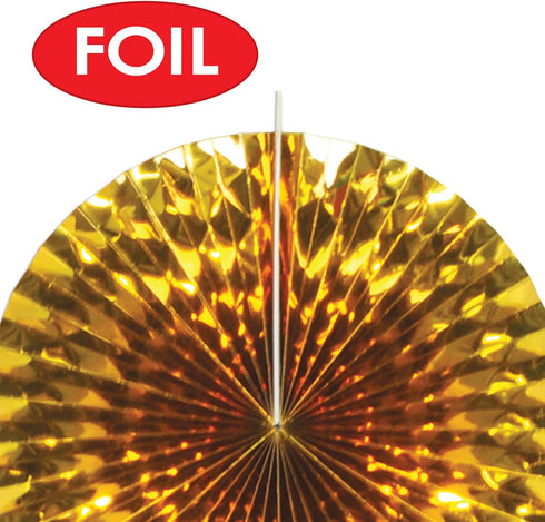 Beistle 10 Piece Black & Gold Paper and Metallic Foil Round Decorative Fans For New Year’s Eve Party Awards Night Decorations Birthday Party Suppl...