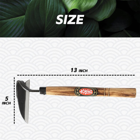 Japanese Garden Hoe for Weeding Sickle, Hoe Garden Tool Hand Grass Sickle, Weeding Tool for Gardening with High Carbon Steel Blade for Cutting Gra...
