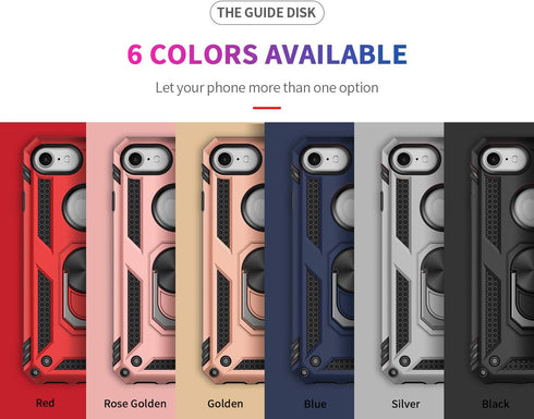Korecase for iPhone 8 Case Screen Camera Protection Military Armor Dual Layer Protective Cover Ring Kickstand Compatible with iPhone 6 6s & iPhone...