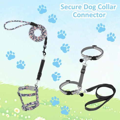 2 Pcs Dog Collar Clips, Reflective Nylon Prong Collar, Safety Backup Collar, Adjustable Pet Dog Collar Harness Connector, Double Ended Backup Clas...