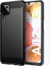 for Samsung Galaxy A12 case,with HD Screen Protector, Soft TPU Slim Fashion Non-Slip Protective Phone Case Cover for Samsung Galaxy A12 (Black Bru...