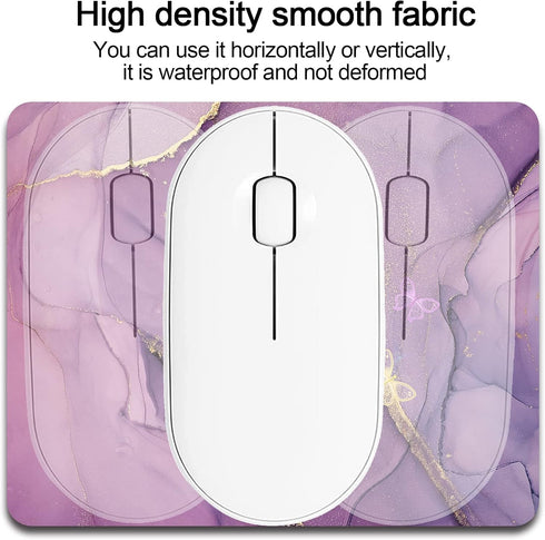Small Mouse pad mall, only Takes up Mouse Space, Mini Travel Carry Washable Lycra Non-Slip Rubber Base, Office, Small Space, 5x6inches, Purple...