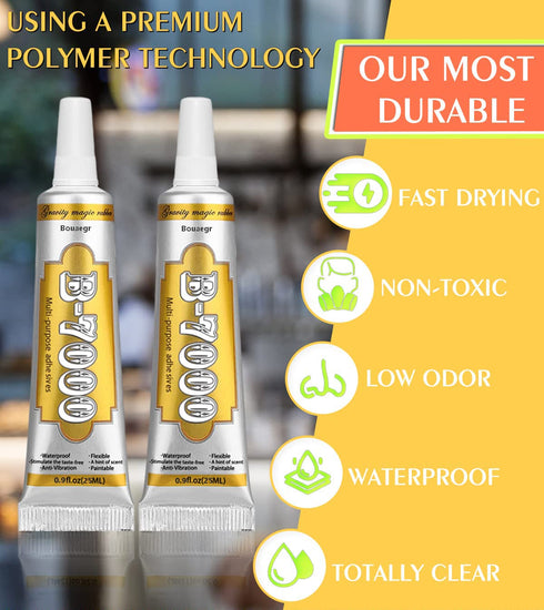 B7000 Jewelry Glue,Rhinestone Glue,HOLIKA Upgrade B-7000 Adhesive, Inlay Glue, Pendant Glue, Craft Making?Multifunctional Craft Glue with Cap and ...