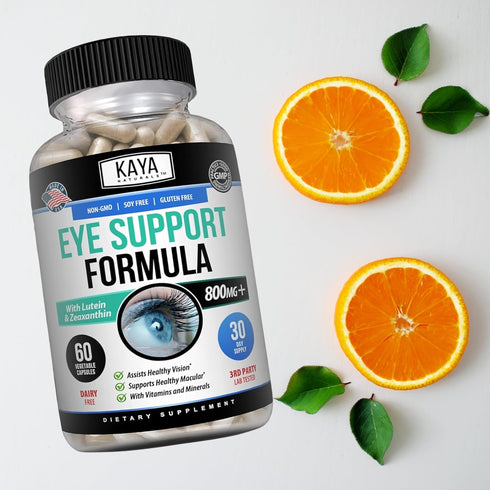 Kaya Naturals Eye Health Supplement - Lutein & Zeaxanthin - Supports Eye Strain, Dry Eyes, and Vision Health - Clinically Proven Ingredients 800mg...