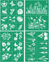 Wild Flower Stencils 4pcs, Self Adhesive Silk Screen Stencils Rose Flower Animal Plant Spring DIY Stencils for Painting on Wood, T-shirt, Chalkboa...