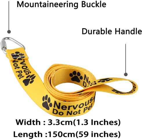 Funny Dog Leash Nervous Do Not Pet Dog Leash Walking Training Dog Leashes Dog Owner Pet Lover Gift (Nervous Do Not Pet-YE)...