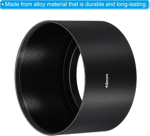 PATIKIL 49mm Lens Hood, Long Focus Frosted Surface Anti-reflective Inside Hood for Camera Lens, Black for Nikon, for Fujifilm, for Pentax, for Lei...