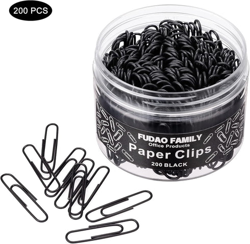 Large Paper Clips, 2 Inch Black Paper Clip, 200 pcs Jumbo Paperclips...