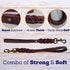 Leather Short Dog Leash 15 Inch - Short Dog Traffic Lead for Large Dogs Training and Walking - Braided Leather Dog Tab for Large Dogs - Full Grain...