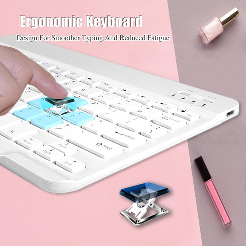 Bluetooth Keyboard for iPad 10th Generation,Mini Rechargeable Wireless keyboard Compatible with iPad 10.2 (9th/8th/7th), iPad Pro 13/12.9/11 Inch,...