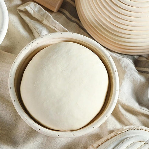 Banneton Bread Proofing Basket, Banneton Basket Set of 2, 9 inch Sourdough Proofing Basket Round Proofing Bowls Handmade Rattan Baskets and Liners...