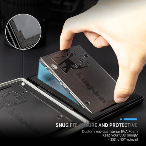 2 Slots Hard Drive Case for 2.5 inch SSD, Solid State Hard Drive Storage Protection Box, Water Resistant and Shockproof 2.5'' SSD Carrying Case...