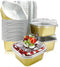 50 Pcs Aluminum Foil Mini Square Baking Cups with Lids,5oz Disposable Ramekins Cake Pans,Cupcake Baking Cups Containers for Bread Muffin Brownie C...
