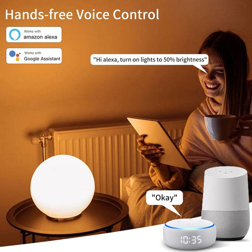 Smart Light Bulbs E12 RGB+CCT Led WiFi+Bluetooth Smart Bulbs 300lm 40W Equivalent Multicolor and Dimmable That Work with Alexa Google Smart Things...
