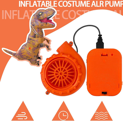 Mini Blower Fan for Dinosaur Costume, Orange Upgrade Inflatable Costume Fans Replacement Blow up Blower Potable USB Air Pump...