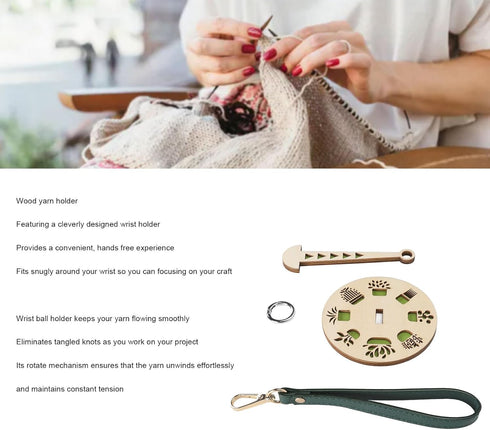 Generic Portable Wrist Yarn Holder Yarn Storage Prevents Yarn Tangling and Misalignment Yarn Holder for Knitting, Knitting Supplies Gift for The C...