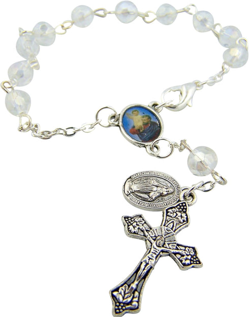 Catholic Gift Saint St Christopher Travel Protection 6MM Bead 5 3/4 Inch Rearview Mirror Car Truck Auto Rosary...