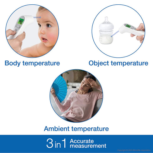 Microlife Non-Contact Forehead Thermometer, Digital Infrared No-Touch Thermometer (for Adults, Kids & Baby), Large Backlit LCD Screen, Fever Alarm...