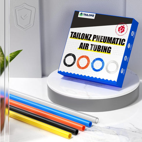 TAILONZ PNEUMATIC Black 4mm or 5/32 inch OD 2.5mm ID Polyurethane PU Air Hose Pipe Tube Kit 10 Meter 32.8ft...
