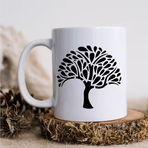 20 Pieces Reusable Tree Stencils 4 Inch Round Tree of Life Stencil for Painting on Wood Plastic Drawing Natural Tree Template Stencils for Coaster...