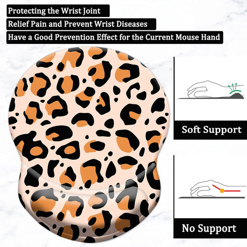 Mouse Pad with Wrist Support, Pain Relief Ergonomic Mouse Pad, Comfortable Computer Mouse Pad Wrist Rest with Non-slip PU Base for Home Office Wor...