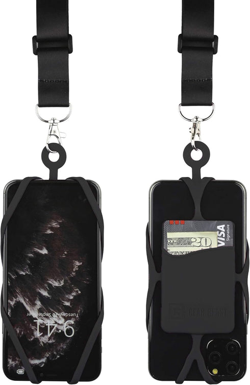 Gear Beast Cell Phone Lanyard with Adjustable Neck Strap Compatible with iPhone Galaxy & Most Smartphones, Silicone Phone Holder with Card Pocket ...