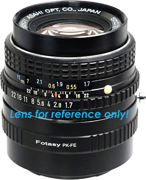 Fotasy PK Lens to E Mount Adapter, K Mount E Adapter, PK Lense to E, Compatible with K-Mount Lens Sony a7 a7R a7s II III IV a9 a7c Alpha 1 a6600 a...