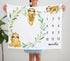 Sloth Milestone Blanket, Safari Baby Growth Chart Monthly Blanket, Watch Me Grow Sloth Baby Nursery for New Moms Baby Shower(50"x40")...